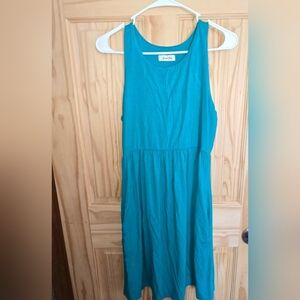 Beeson River sundress Dress Large Teal stretch sleeveless